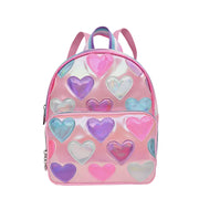 Mini Backpack - Metallic Heart-Patched