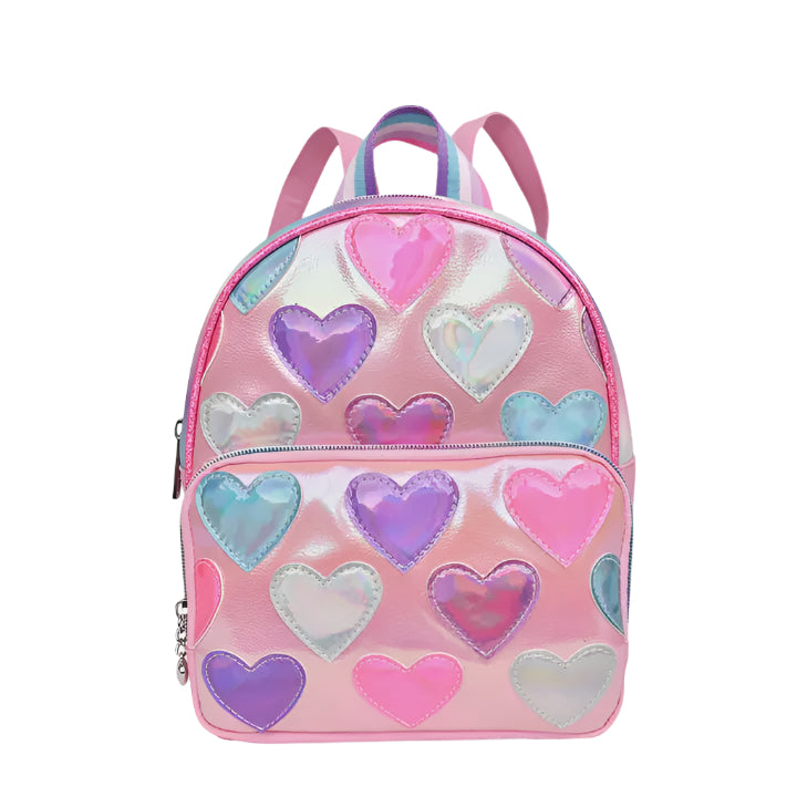 Mini Backpack - Metallic Heart-Patched