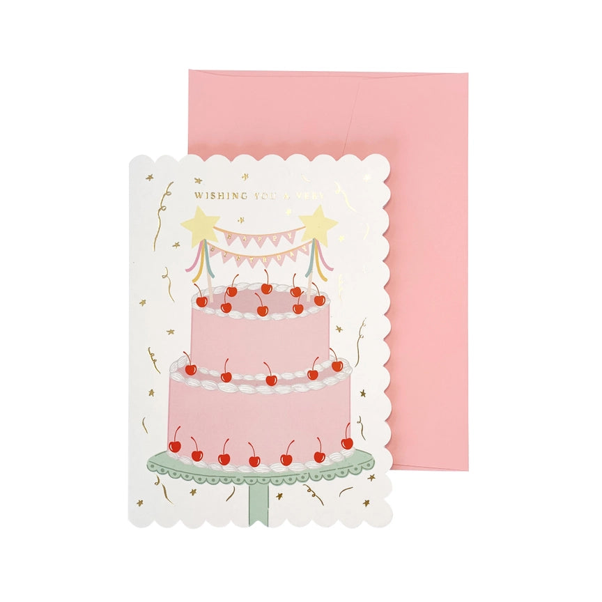 Cherry Birthday Cake Card