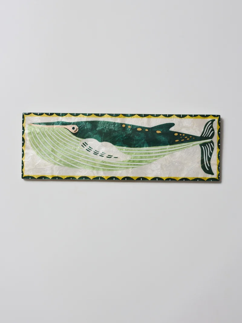 Capiz Shell Art Tile - Mariner - Whale