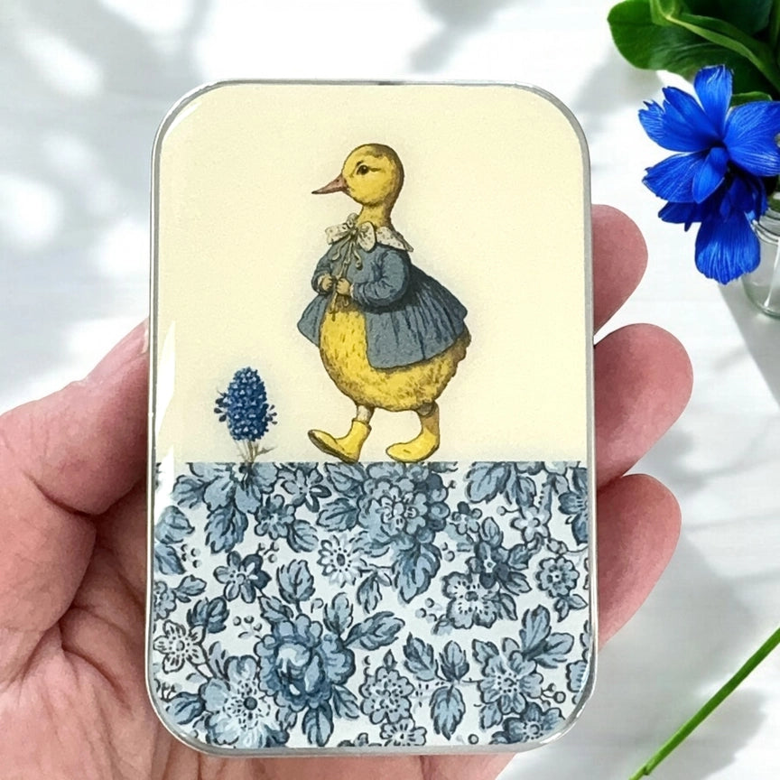 Notions Tin Large - Duck & Flower