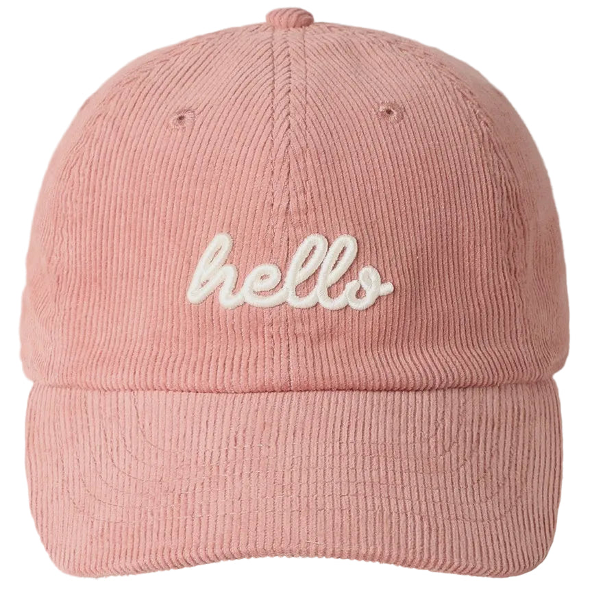 Embroidered Baseball Cap Corduroy - Hello Mauve