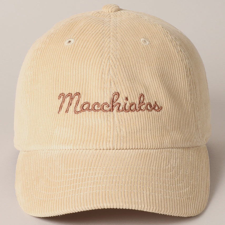 Embroidered Baseball Cap Corduroy - Macchiatos - Sand
