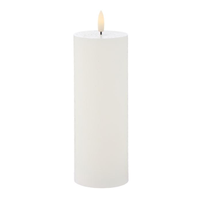 Hughe LED Flickering Pillar Candle - 20cm White