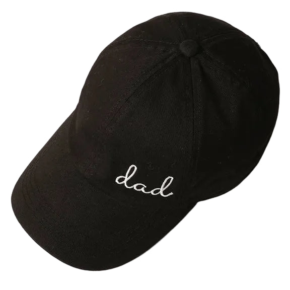 Embroidered Baseball Cap - Dad Black