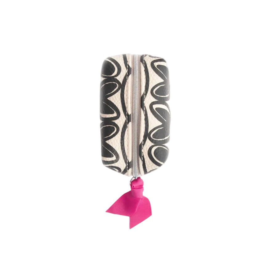 Ultra Mini Cube Cosmetic Bag - Mono Linked Hearts