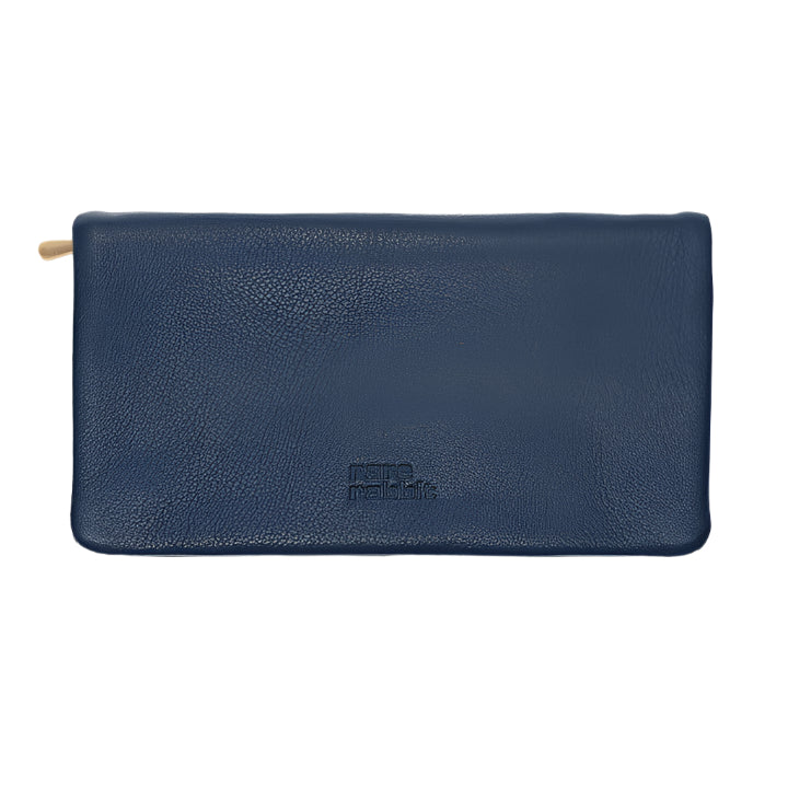 Voyager II Large Leather Wallet - Navy