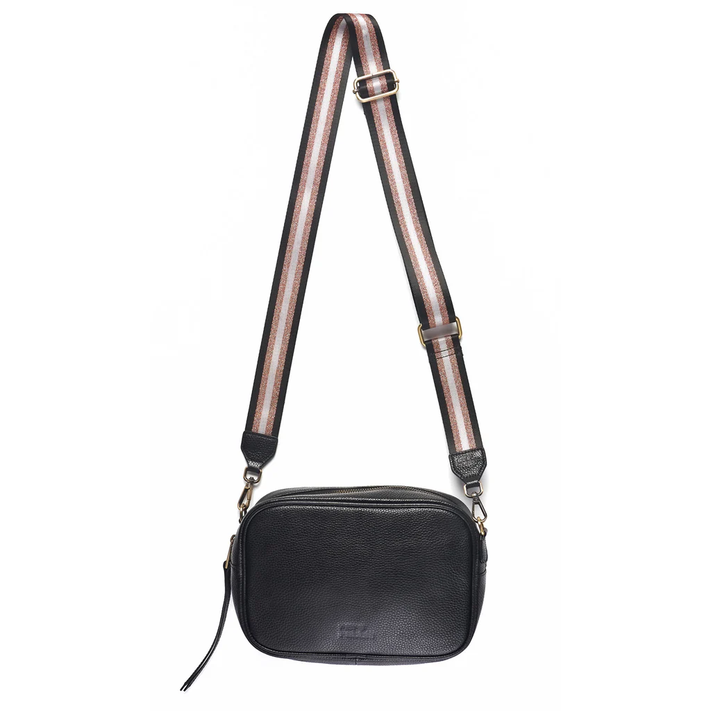 Rosie Cross Body Bag with 2 Straps - Black