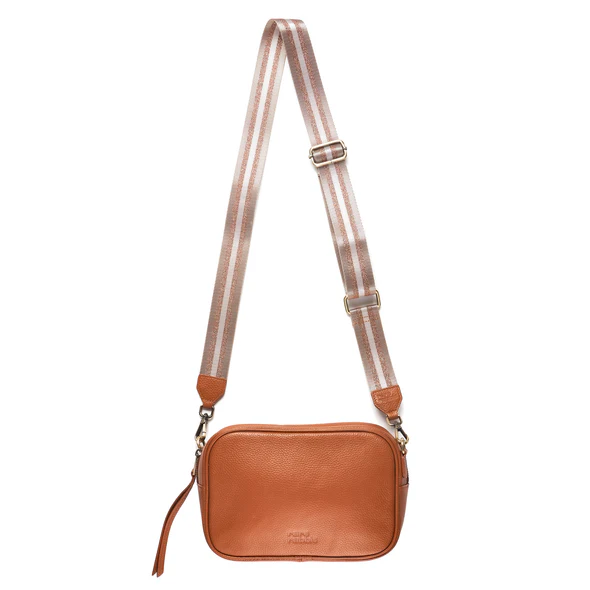 Rosie Cross Body Bag with 2 Straps - Tan Brown