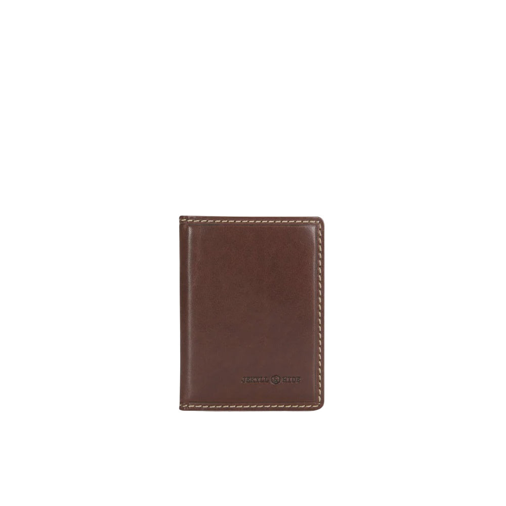 Leather Slim Elasticated Card Holder - Mocha