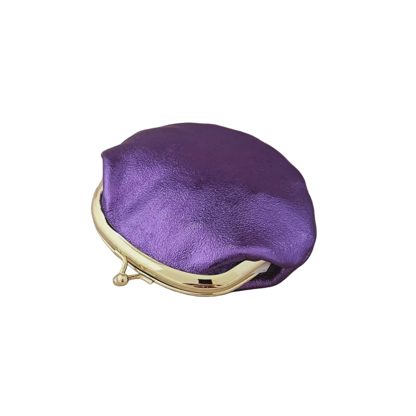 Retro Leather Clasp Purse - Violet