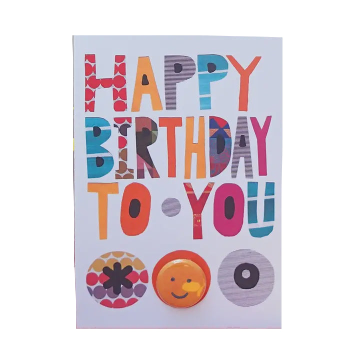 Card With Badge - Collage Text Happy Birthday
