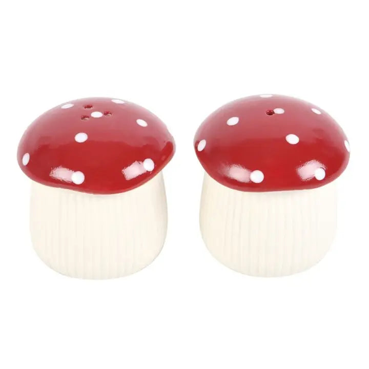 Mushroom Shaped Ceramic Salt & Pepper Shakers