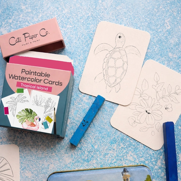 Paintable Watercolour Card Deck - Tropical Island