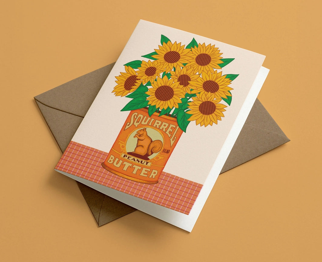 Sunflowers Vintage Tin Card