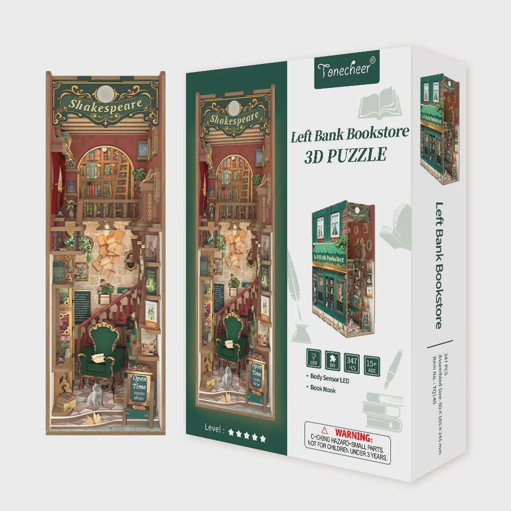 3D Book Nook Puzzle Kit - Left Bank Bookstore