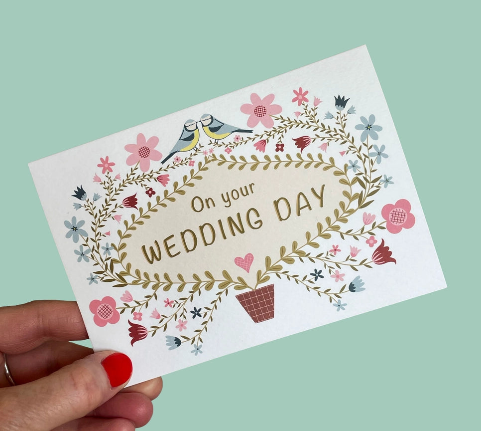 Folk Floral Wedding Card
