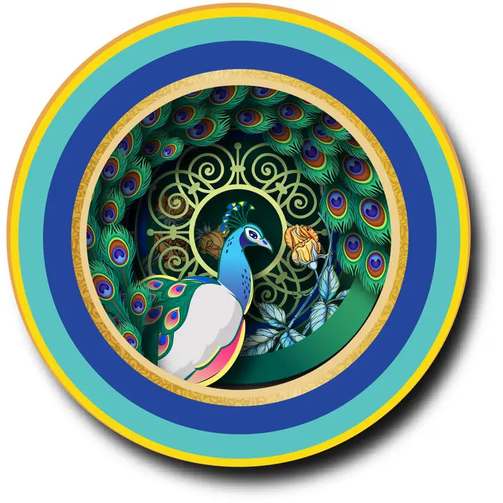 Cup Of Tea Peacock Pop Up Card