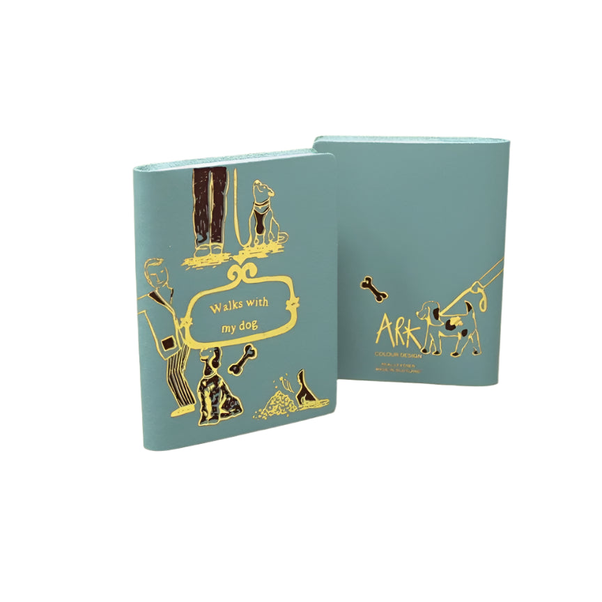 Midi Leather Journal - Walks With My Dog