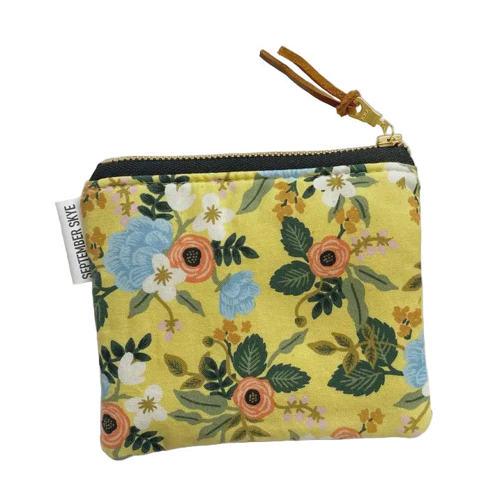 Cotton Coin Pouch - Rifle Paper Yellow Floral