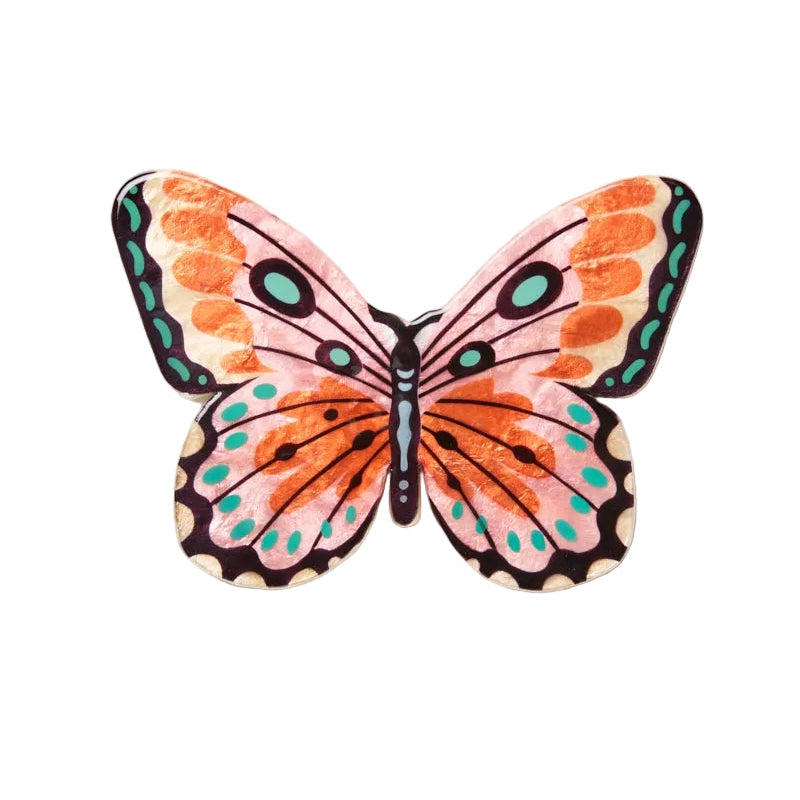 Capiz Shell Art Tile - Canopy - Pink Butterfly