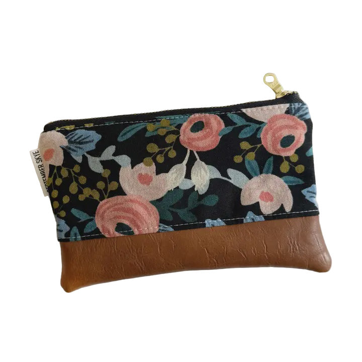 Cotton Coin Purse - Black Rifle Paper Rosa Canvas