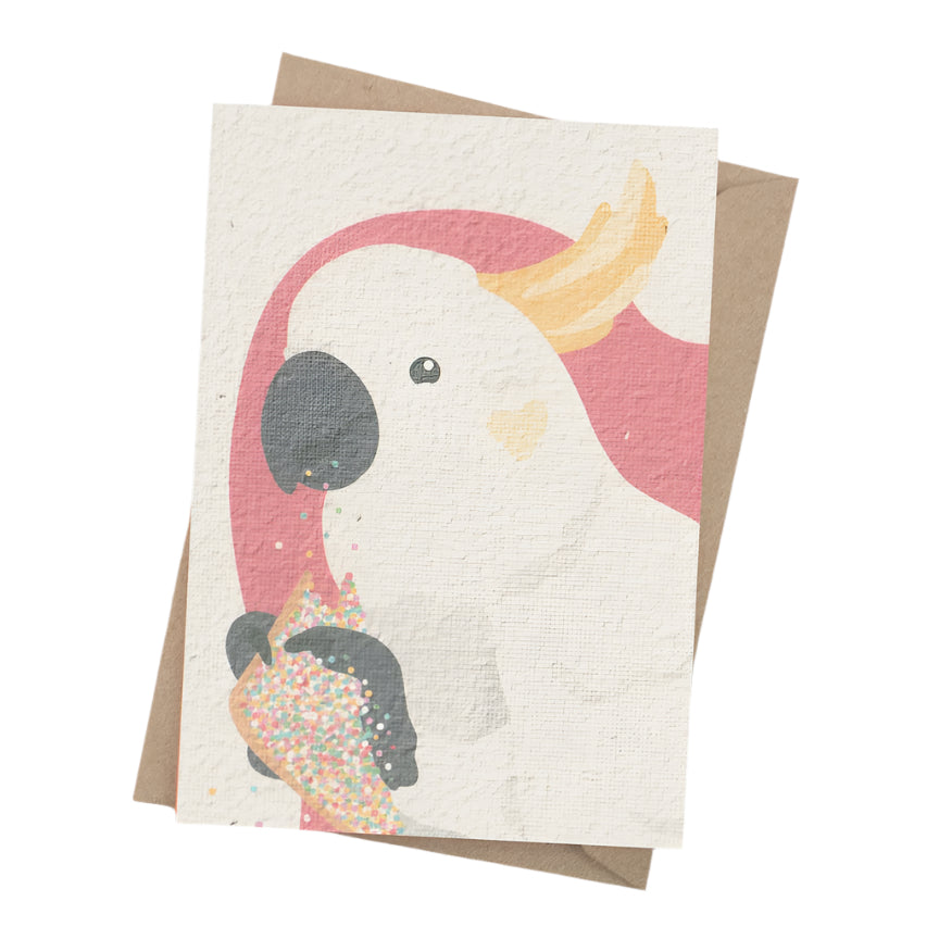 Plantable Card - Birthday Fairy Bread Cockatoo