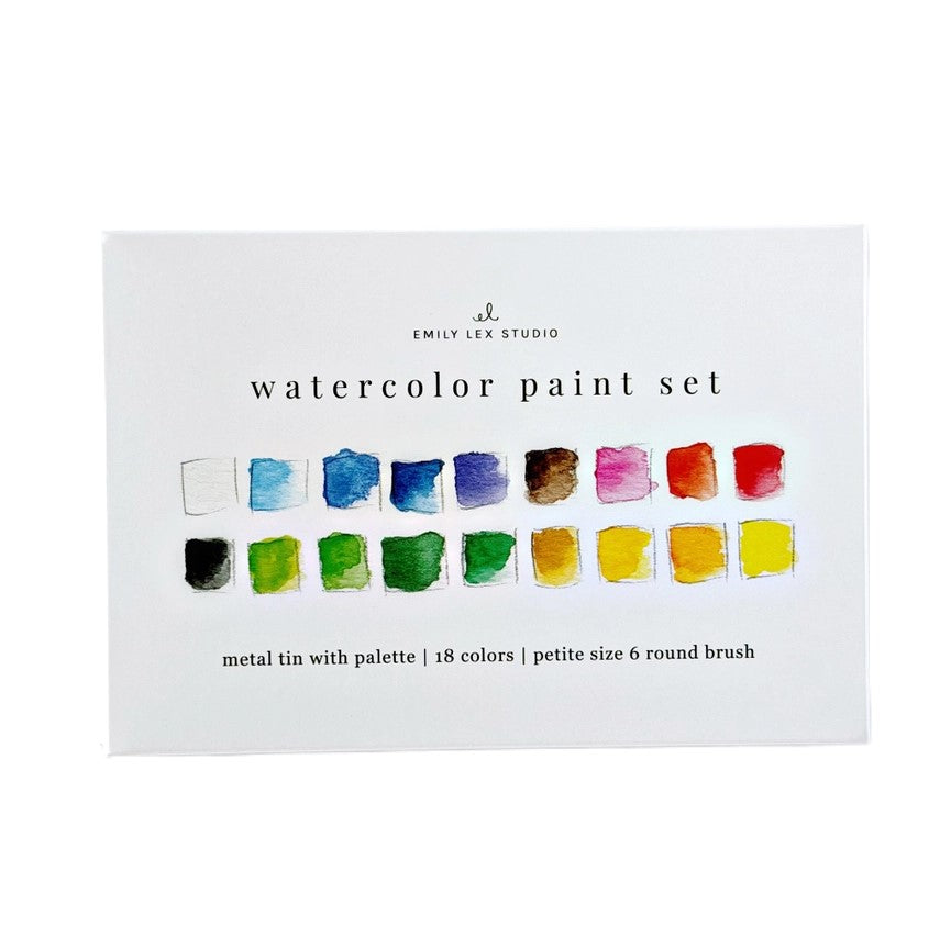 Watercolour Paint Set with Brush - 18 Colours