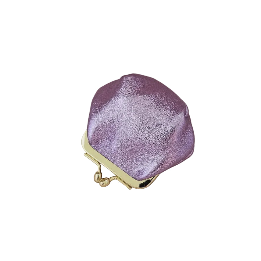 Retro Leather Mini Purse - Lilac