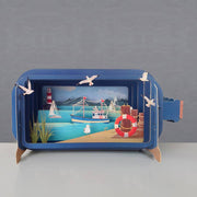 Message In A Bottle 3D Cut Card - Seagulls