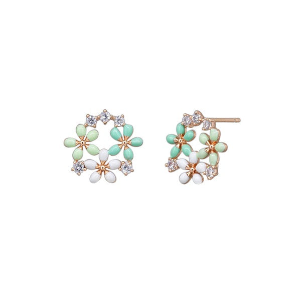 Daisy Garden Flower Earrings - Mint