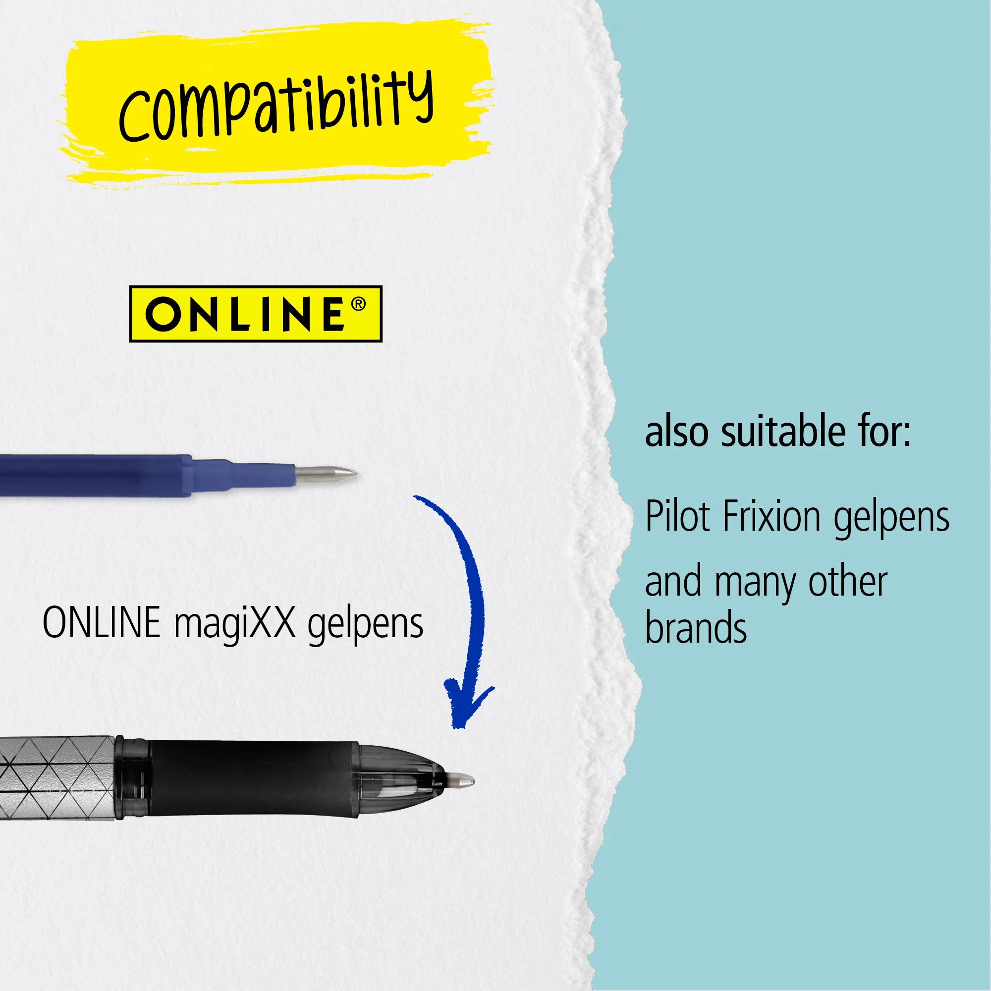 MagiXX Erasable Gel Pen Refills Pack of 3 - Blue