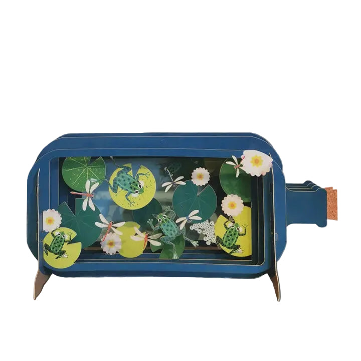 Frogs Bottle 3D Cut Art Card