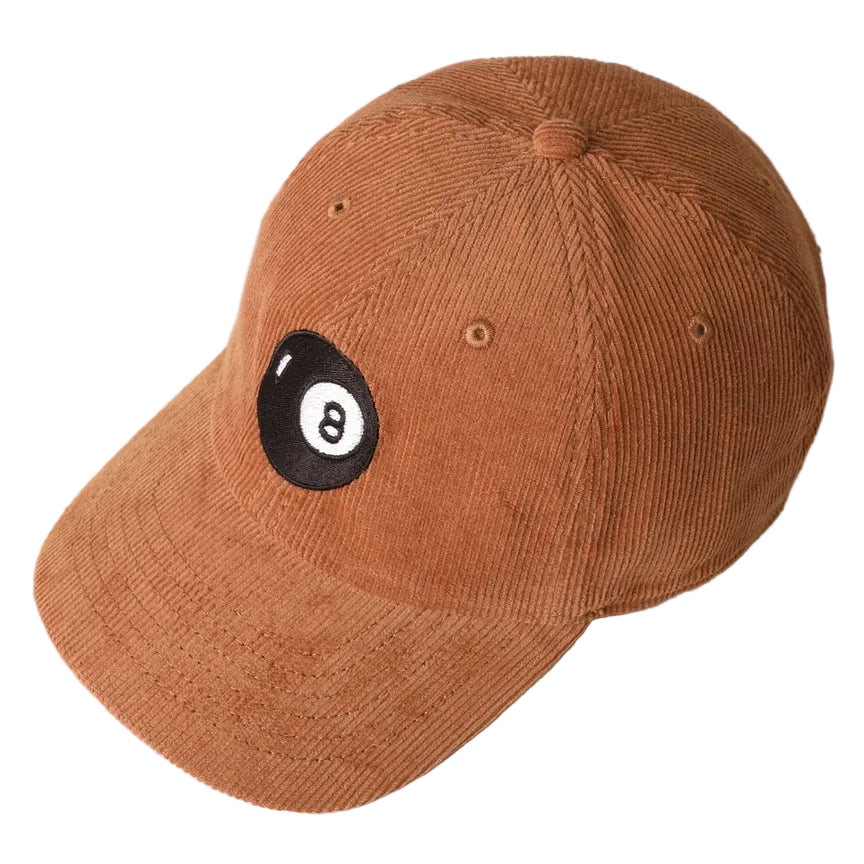Embroidered Baseball Cap Corduroy - 8 Ball Mocha
