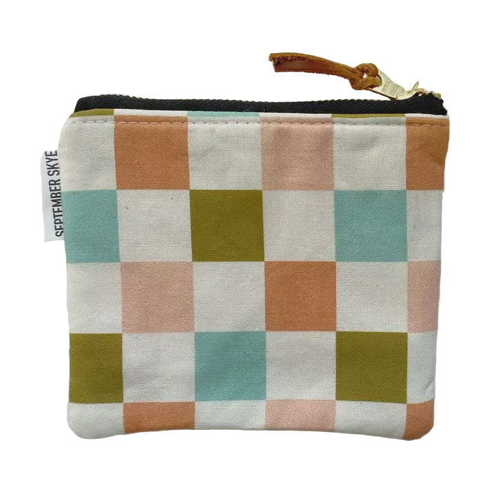 Cotton Coin Pouch - Checkerboard