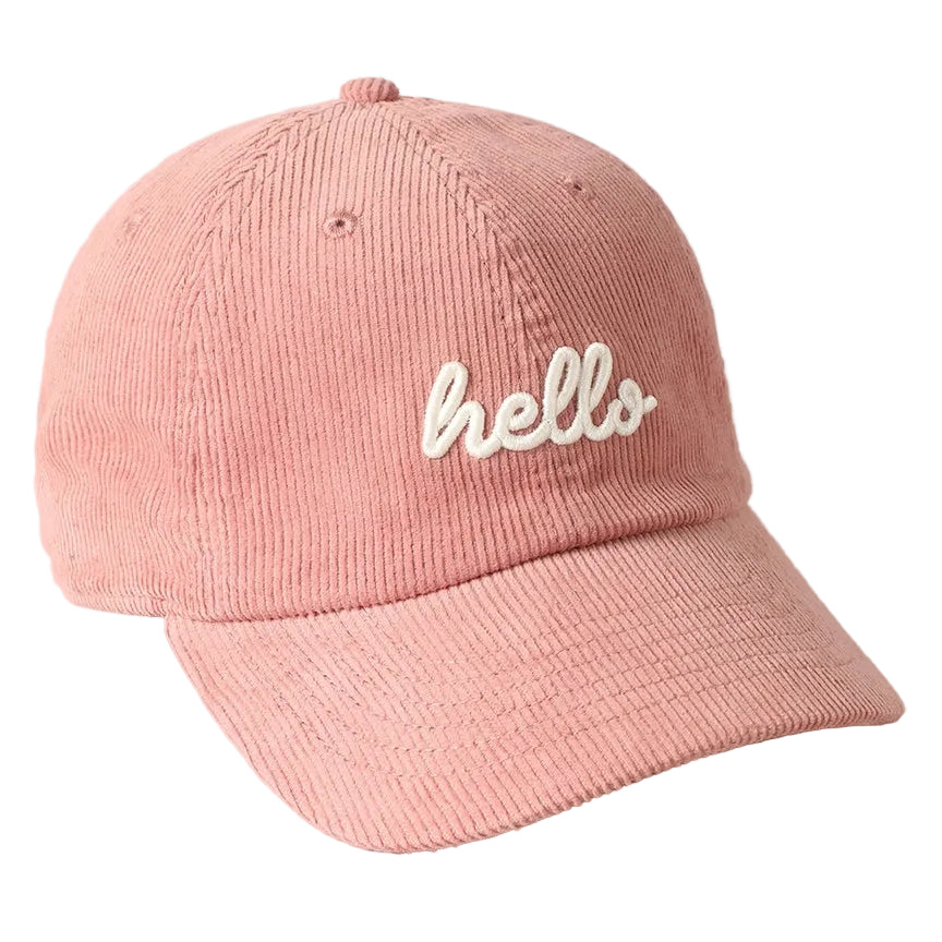 Embroidered Baseball Cap Corduroy - Hello Mauve