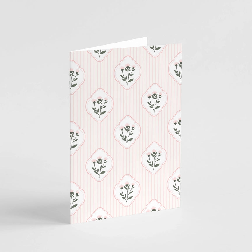 Pink Vintage Floral Pattern Card