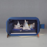 Message In A Bottle 3D Cut Card - Yachts