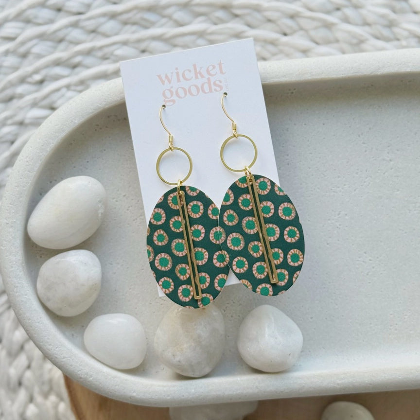 Echo Drop Earrings - Forest Dot