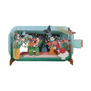 Butterflies & Blooming Vases Bottle 3D Cut Art Card
