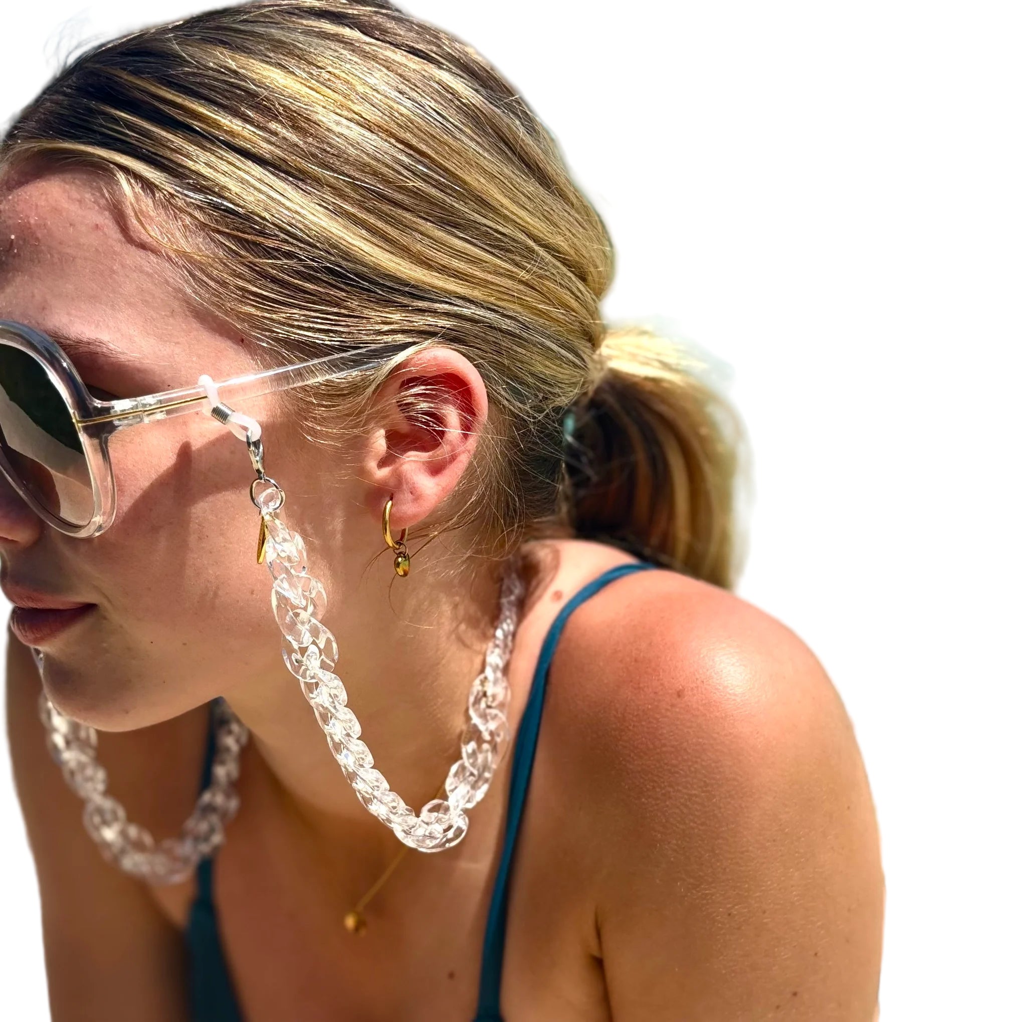 Glasses Chain Chunky - Crystal Resin