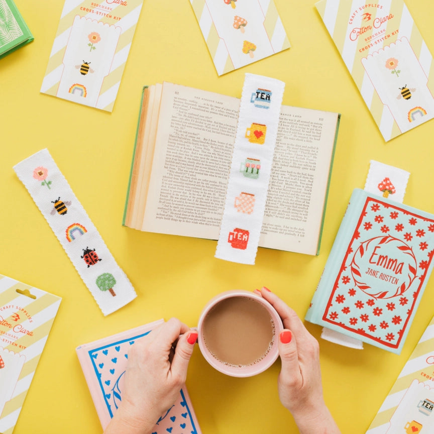 Cross-Stitch Kit Bookmark - Tea Mugs