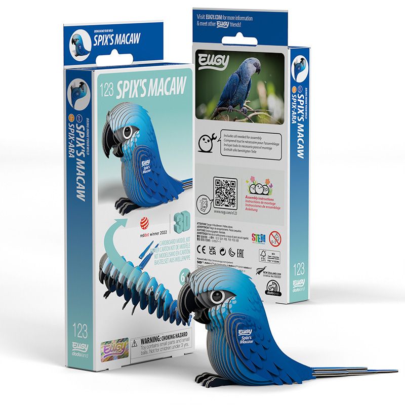 3D Cardboard Model Kit - Spix's Macaw