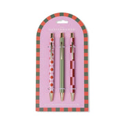 A Dopo Set of 3 Pens - Diamond, Stripe & Check