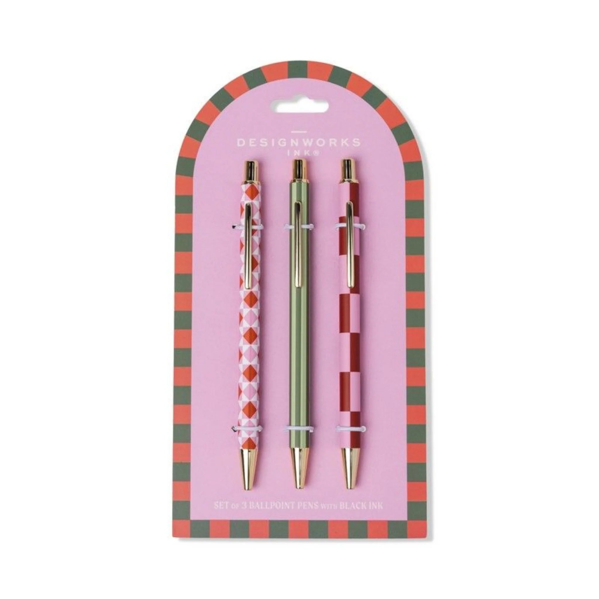 A Dopo Set of 3 Pens - Diamond, Stripe & Check