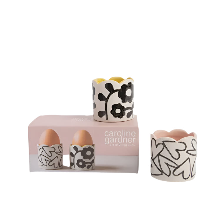 Set of 2 Egg Cups - Flower Heart