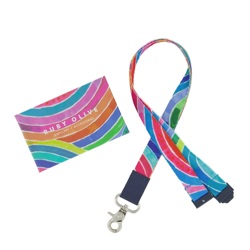 RO x Lordy Dordie Rainbow Lanyard - Navy