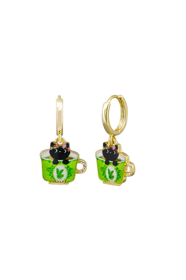 Pepper Tea Huggie Earrings