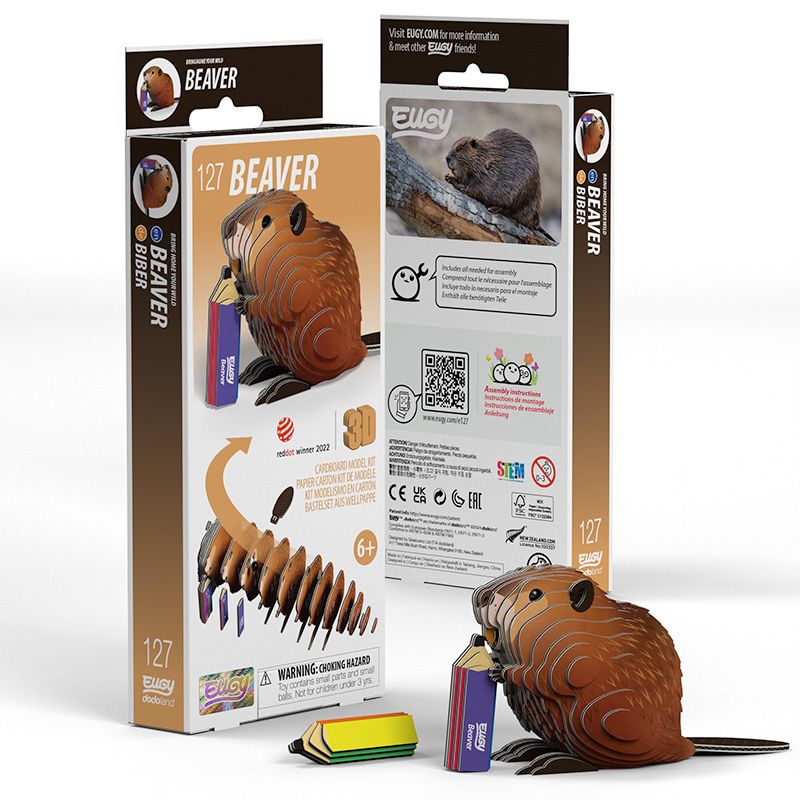 3D Cardboard Model Kit - Beaver