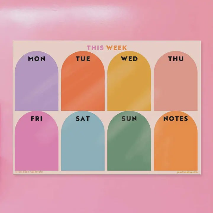 A3 Magnetic Weekly Planner - Rainbow Arches